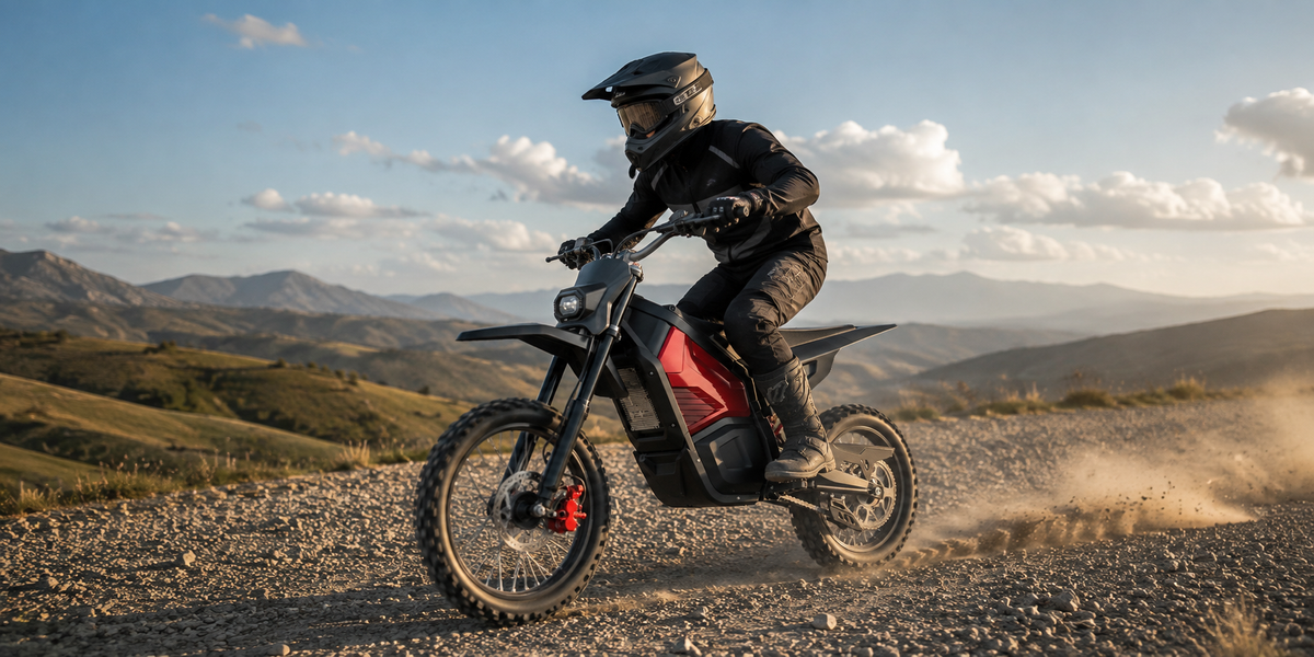 Electric mini dirt bike mountain lifestyle