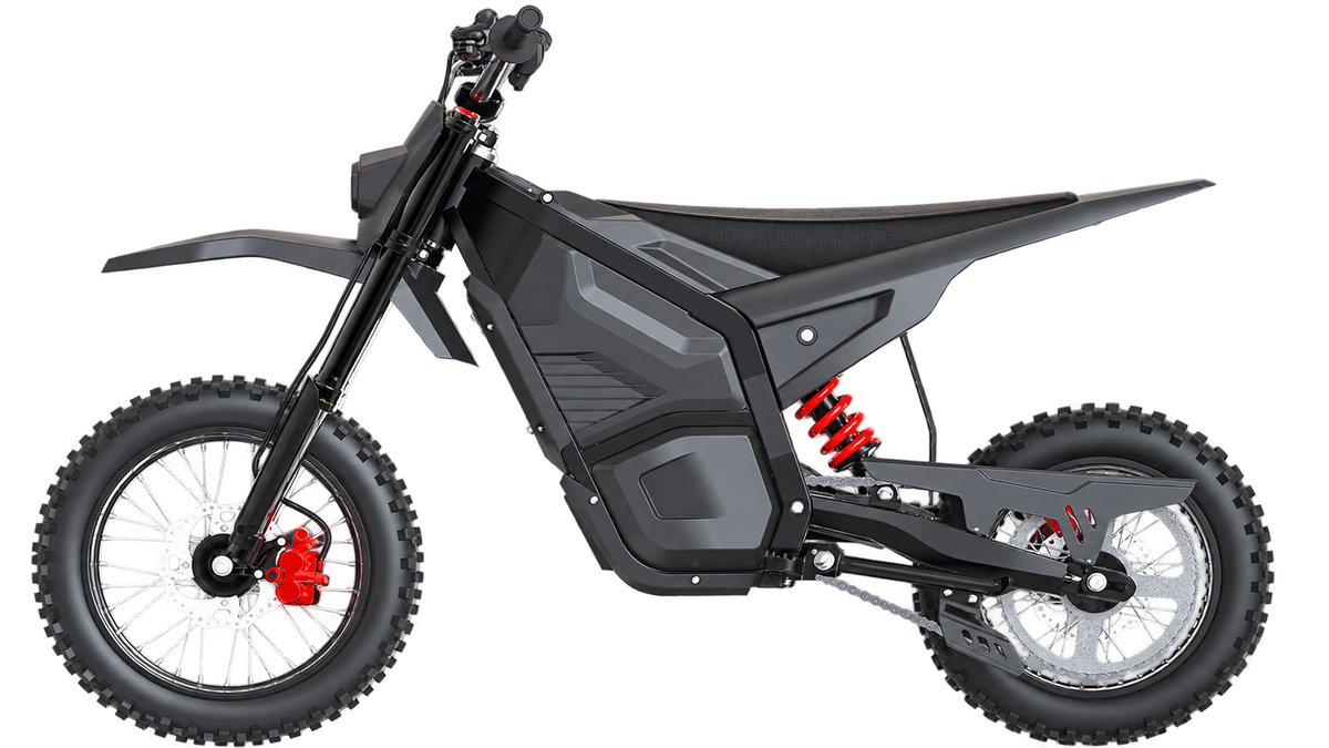 Electric mini dirt bike side view