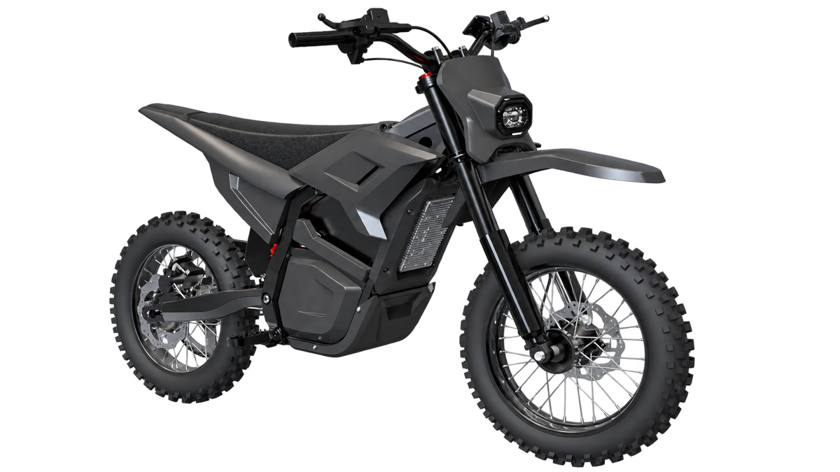Electric mini dirt bike side view