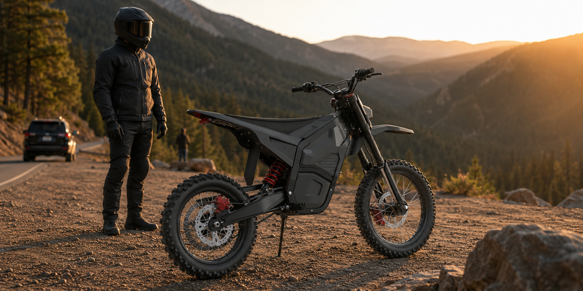 Electric mini dirt bike mountain lifestyle