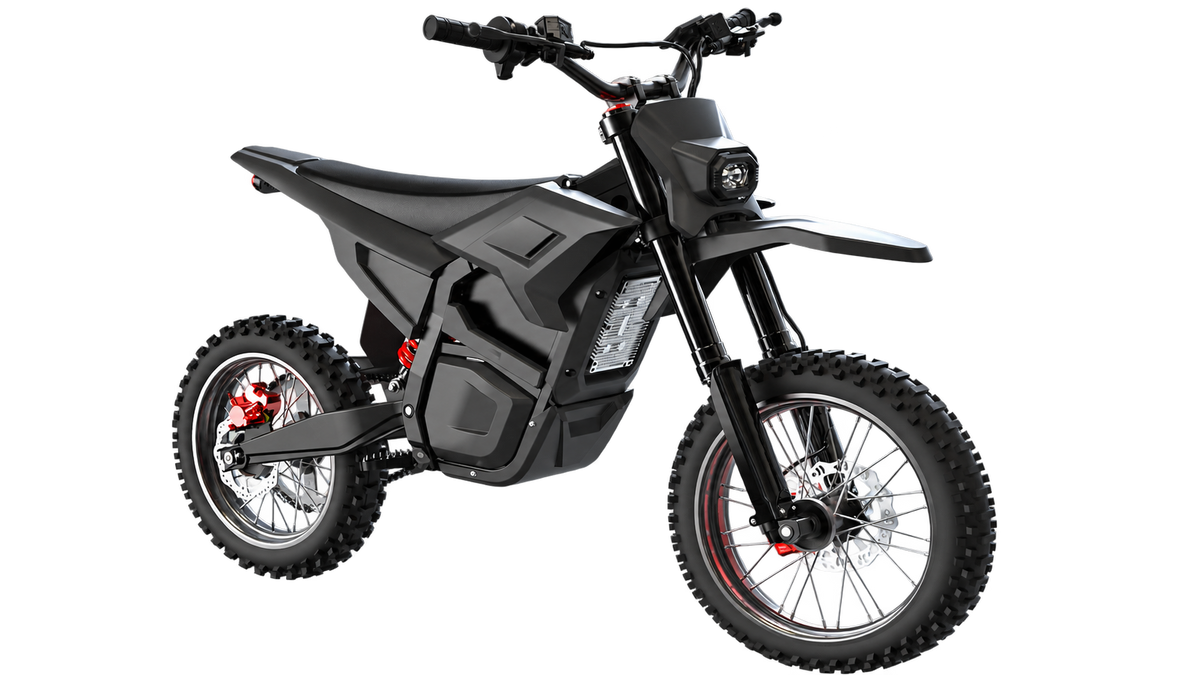Electric mini dirt bike side view