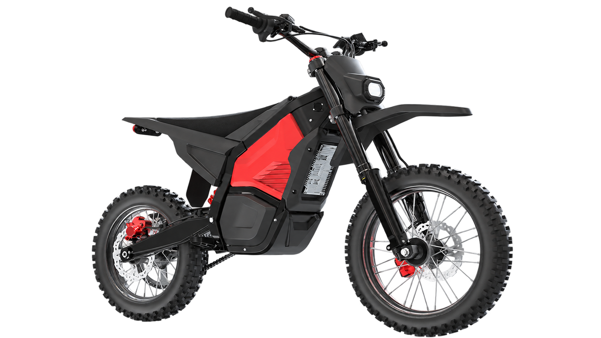Electric mini dirt bike side view