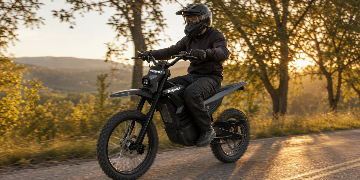Electric mini dirt bike camping lifestyle