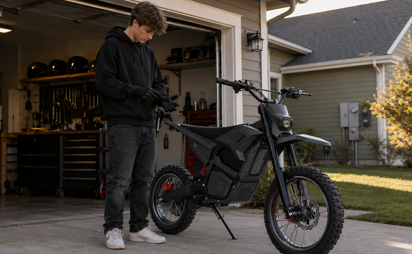 Terrawulf electric bike and rider